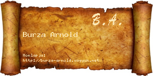 Burza Arnold névjegykártya