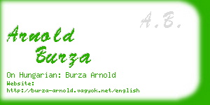 arnold burza business card